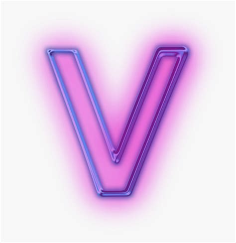 Clip Art Letras Neon Png - Letter V In Purple, Transparent Png - kindpng