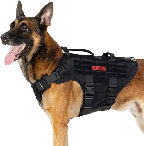 Buy OneTigris Large Tactical Dog Harness, No Pulling Adjustable Dog ...