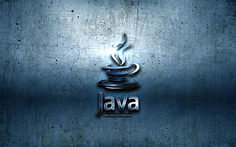 Download wallpapers Java metal logo, grunge, programming language signs ...