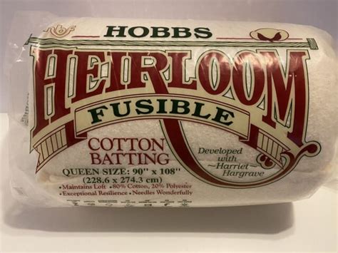 Hobbs HF90 Batting Heirloom Premium Fusible Cotton Blend 90" X 108" Queen Size for sale online ...