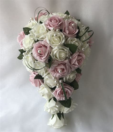 Artificial Wedding Flowers Brides Teardrop Bouquet Posy grass