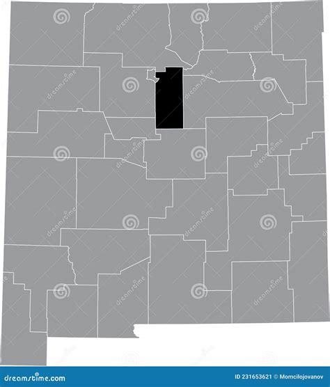 Location Map of the Santa Fe County of New Mexico, USA Stock Vector ...