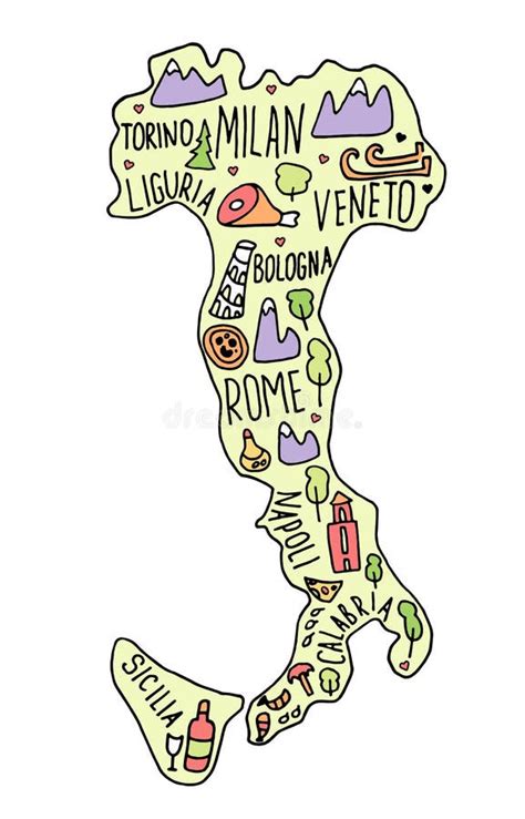 Cartoon Map Italy Landmarks Stock Illustrations – 105 Cartoon Map Italy ...