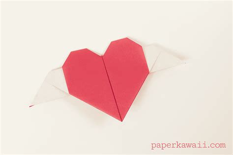 Origami Heart With Wings Video Tutorial - Paper Kawaii
