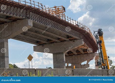 Curved Section of Bridge Overpass Under Construction in Atlanta Area Stock Photo - Image of ...