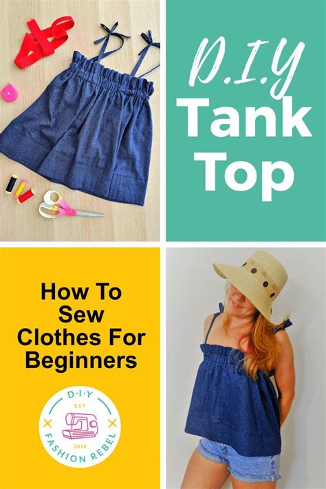Learn How To Sew Clothes For Beginners - DIY Tank Top with FREE Printable Project Template in ...