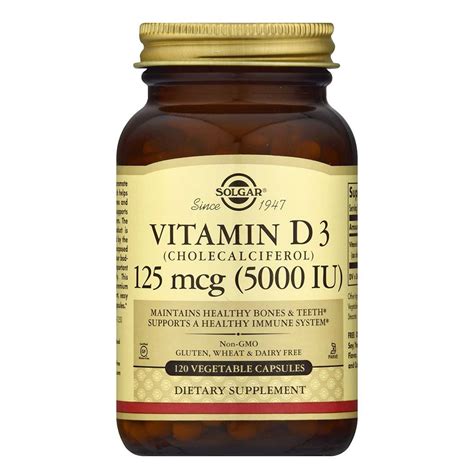 Solgar Vitamin D3 Capsules - 5000 IU - Shop Vitamins A-Z at H-E-B