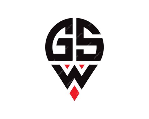 Premium Vector | Gsw letter location shape logo design gsw letter location logo simple design