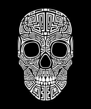 Aztec Skull Drawings Art