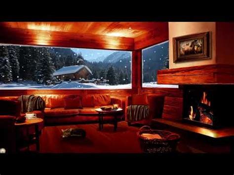 Cozy Cabin - Winter Ambience: Snow Fall & crackling Fireplace Sounds ...