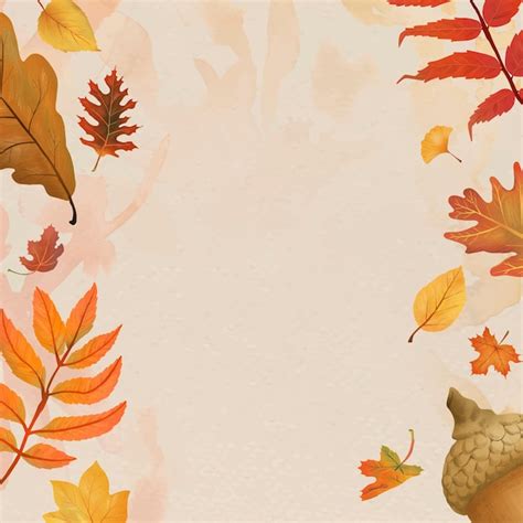 Vector de fondo beige de hojas de otoño | Vector Gratis