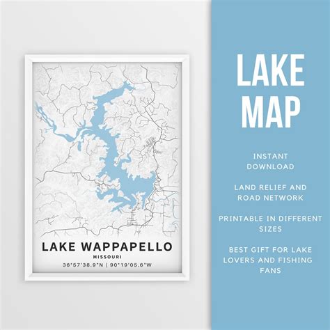 Printable Map of Lake Wappapello Missouri US Instant - Etsy