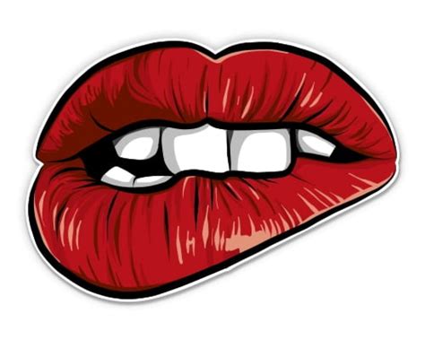 Sexy Lips Hot Bad Girl - 3" Vinyl Sticker - For Car Laptop Water Bottle Phone - Waterproof Decal ...