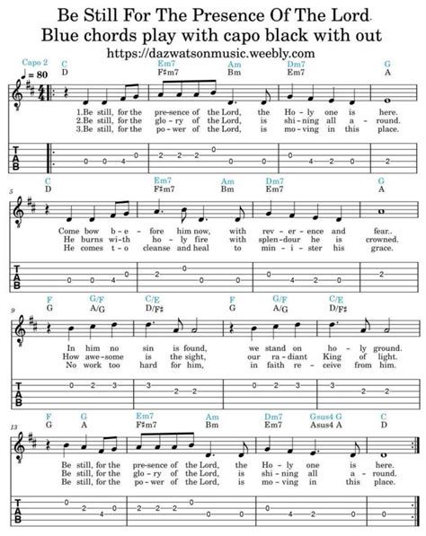 Be Still For The Presence Of The Lord Lyrics And Chords Hymn