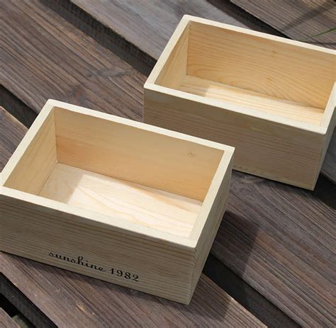 Natural Wood Color Solid Wooden Box Zakka Small Size For Jewery and Sundries Storage Box Without ...