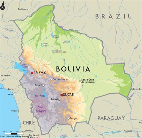 Road Map of Bolivia and Bolivia Road Maps | Bolivia map, Bolivia travel ...