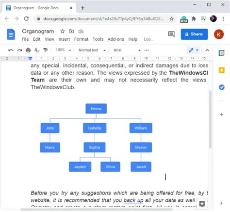 Google Docs Templates Org Chart