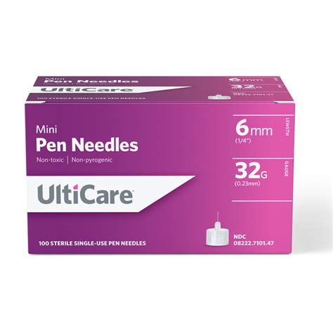 UltiCare Mini Pen Needles 32G 6mm 100 Count | ADW Diabetes