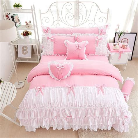 100% PURE COTTON GIRL'S PRINCESS WIND SKIRT RUFFLE DUVET BEDDING SET (3 ...