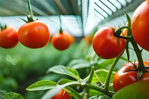 Premium Photo | Tomatoes growing in a greenhouse