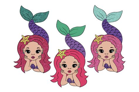 Mermaid Girl Svg, Mermaid Clipart Graphic by 1uniqueminute · Creative Fabrica