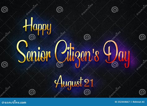 Happy Senior Citizen S Day, August 21, Empty Space for Text, Copy Space ...