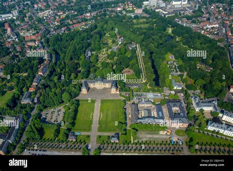 , University of Muenster and Botanical Garden Munster, 07.06.2016, aerial view, Germany, North ...