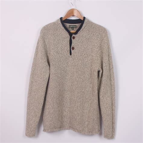 Orvis Wool Sweater Henley Neck Mens Size M - Etsy