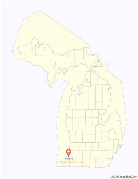 Map of Coloma city, Michigan - Thong Thai Real