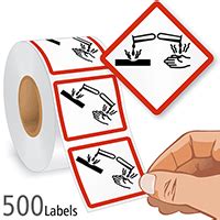 GHS Corrosion Pictogram Label, SKU: LB-1756