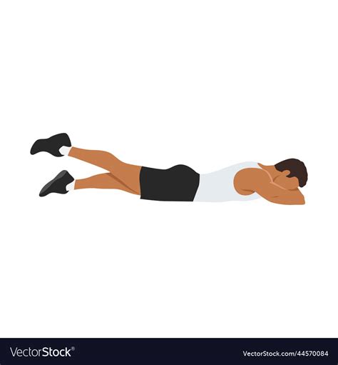 Man doing prone or lying leg lifts exercise Vector Image