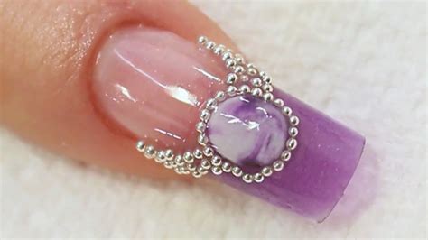 Purple Jewel Acrylic Nail Art Tutorial Video by Naio Nails - YouTube