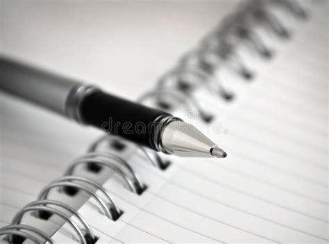 Pen and Spiral Bound Notebook / Notepad Stock Photo - Image of blank ...