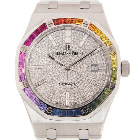 Audemars Piguet Royal Oak Rainbow Automatic Diamond White Gold Unisex ...