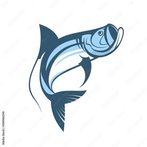 jumping tarpon fish logo template vector illustration Stock Vector ...