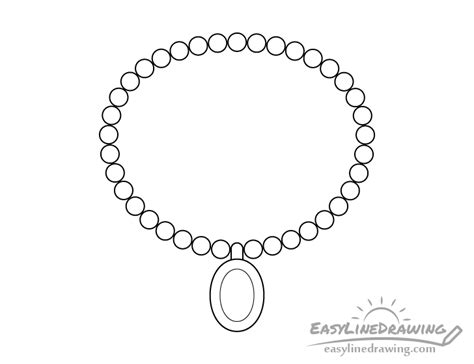 How to Draw a Necklace Step by Step - EasyLineDrawing