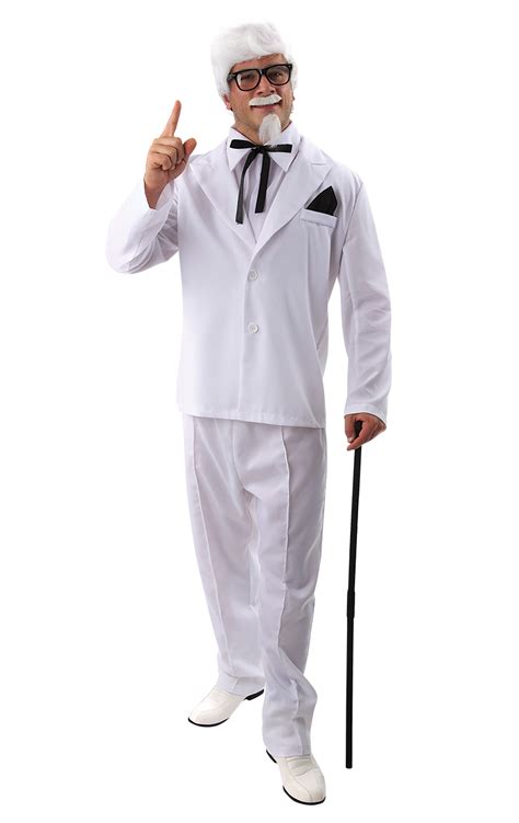 Men's Colonel Sanders Fried Chicken Food White Suit Fancy Dress Costume | eBay