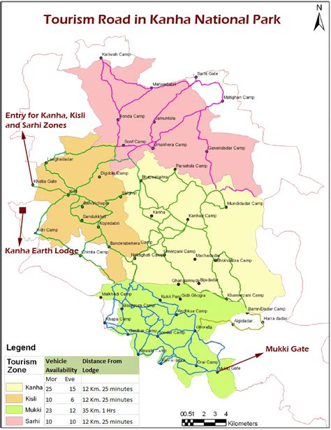 Tourism Map of Kanha National Park | Pugdundee Safaris blog