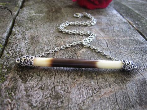 Antique Silver Brass Porcupine Quill Necklace by LaveraVcreation, $32.00 | Taxidermy jewelry ...