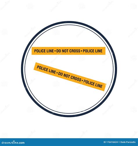 Police line stock vector. Illustration of ribbon, sign - 176416624