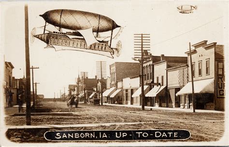 Sanborn IA Iowa Street Scene City Bakery Blimp c1912 Real Photo Postcard E53 | United States ...