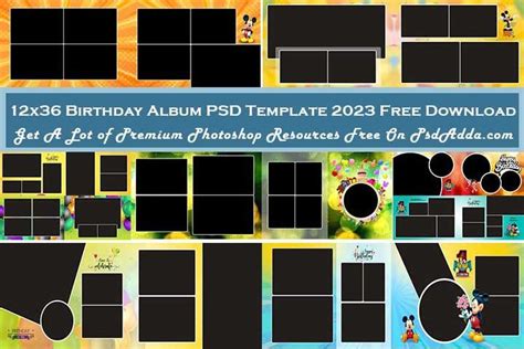 12x36 Birthday Album PSD Template 2023 Free Download Vol 02 - PsdAdda