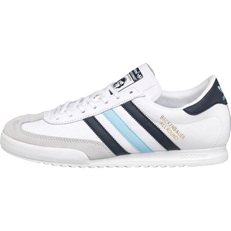 Buy adidas Originals Mens Beckenbauer Trainers White/Navy/Sky Blue