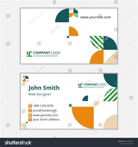 Geometric Business Card White Background Stock Vector (Royalty Free) 1476564653 | Shutterstock