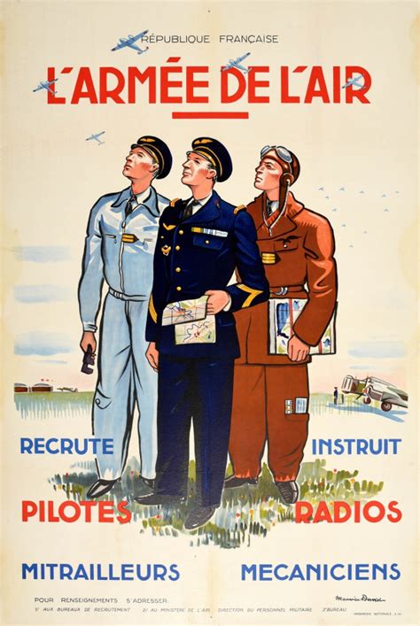 Original Vintage Posters -> War Posters -> L'Armee De L'Air French Air Force WWII - AntikBar