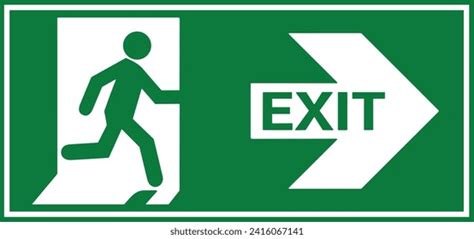 Emergency Fire Exit Sign Emergency Exit Stock Vector (Royalty Free) 2416067141 | Shutterstock