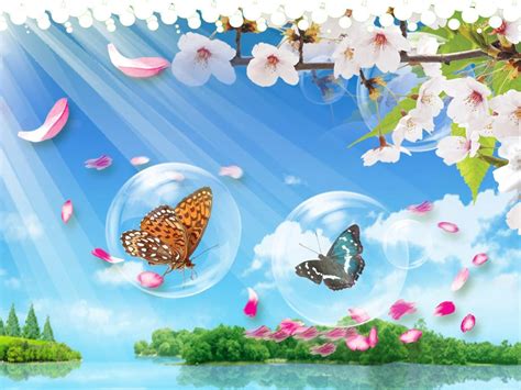 Butterfly Bubbles HD desktop wallpaper : Widescreen : High Definition : Fullscreen