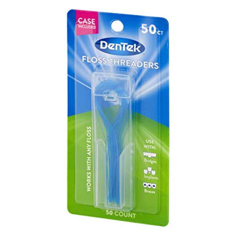 DenTek Floss Threaders For Braces, Bridges, and Implants 50 Count, 6 ...