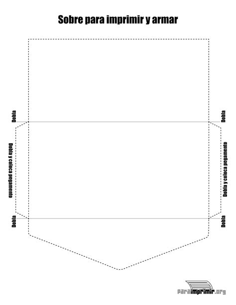 Sobre para armar y para imprimir | Plantilla de sobre imprimible ...