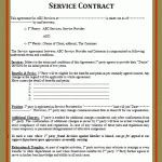 Simple Service Contract | Free Word Templates